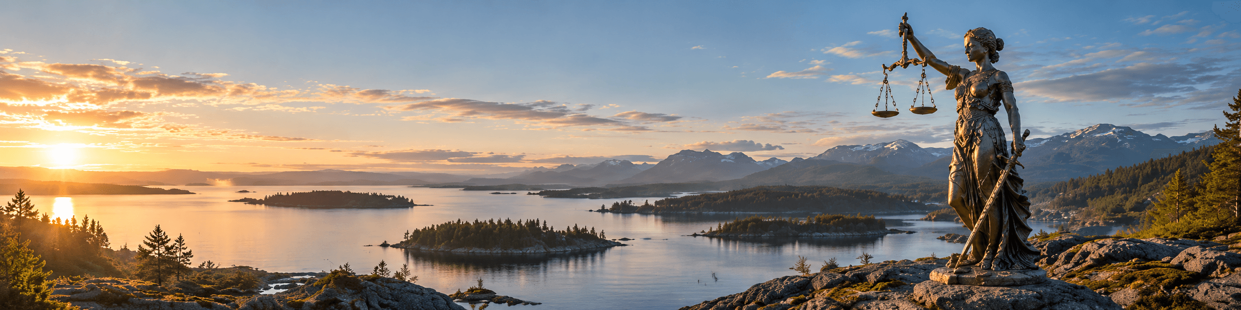 Fru Justitia banner skärgård