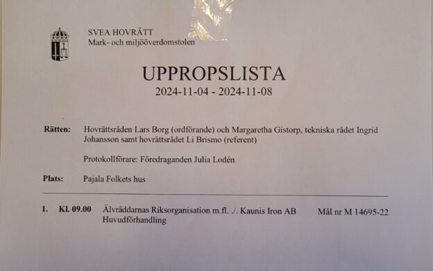 Huvudförhandling mot Kaunis Iron AB i Pajala