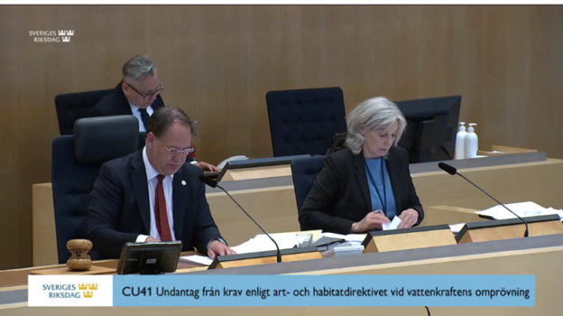 S röstade ja när regeringen öppnade för sänkta miljökrav på vattenkraften
