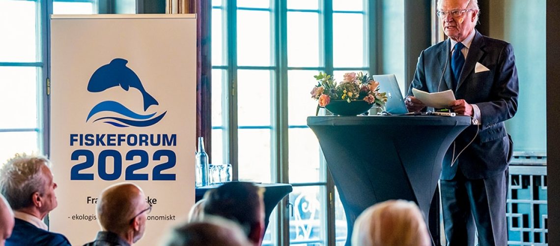 Kungen höll tal vid konferensen Fiskeforum 2022. Foto: Pelle T Nilsson/SPA